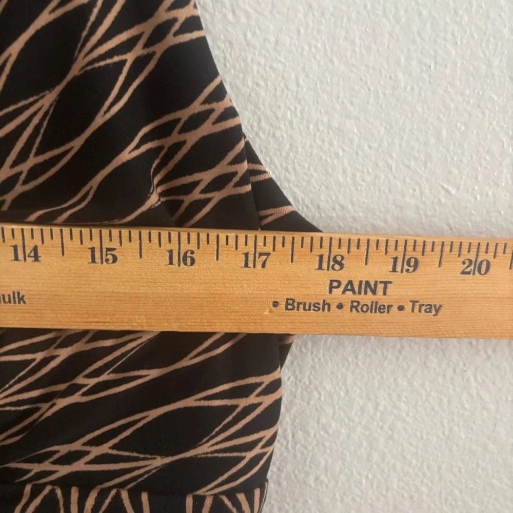 Soma Black & Beige Geometric Maxi Dress Size Large Boho Racerback Stretch - Picture 11 of 12